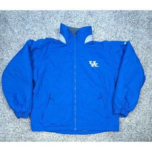 Columbia Kentucky Wildcats Jacket Mens Medium Fleece Lined Full Zip Winter Blue